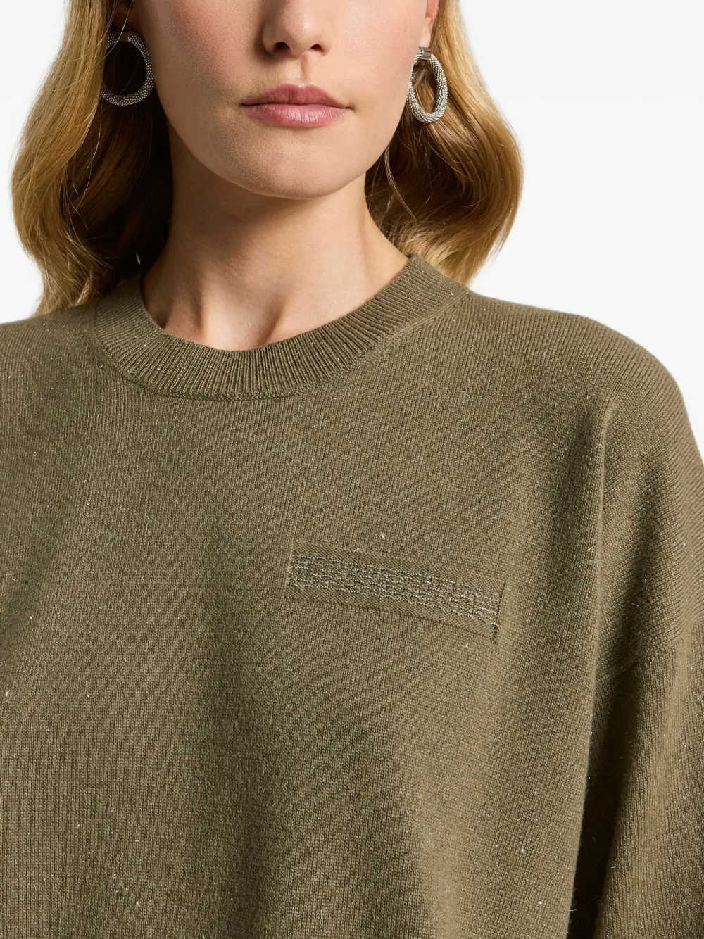 Peserico Embellished Sweater In Green