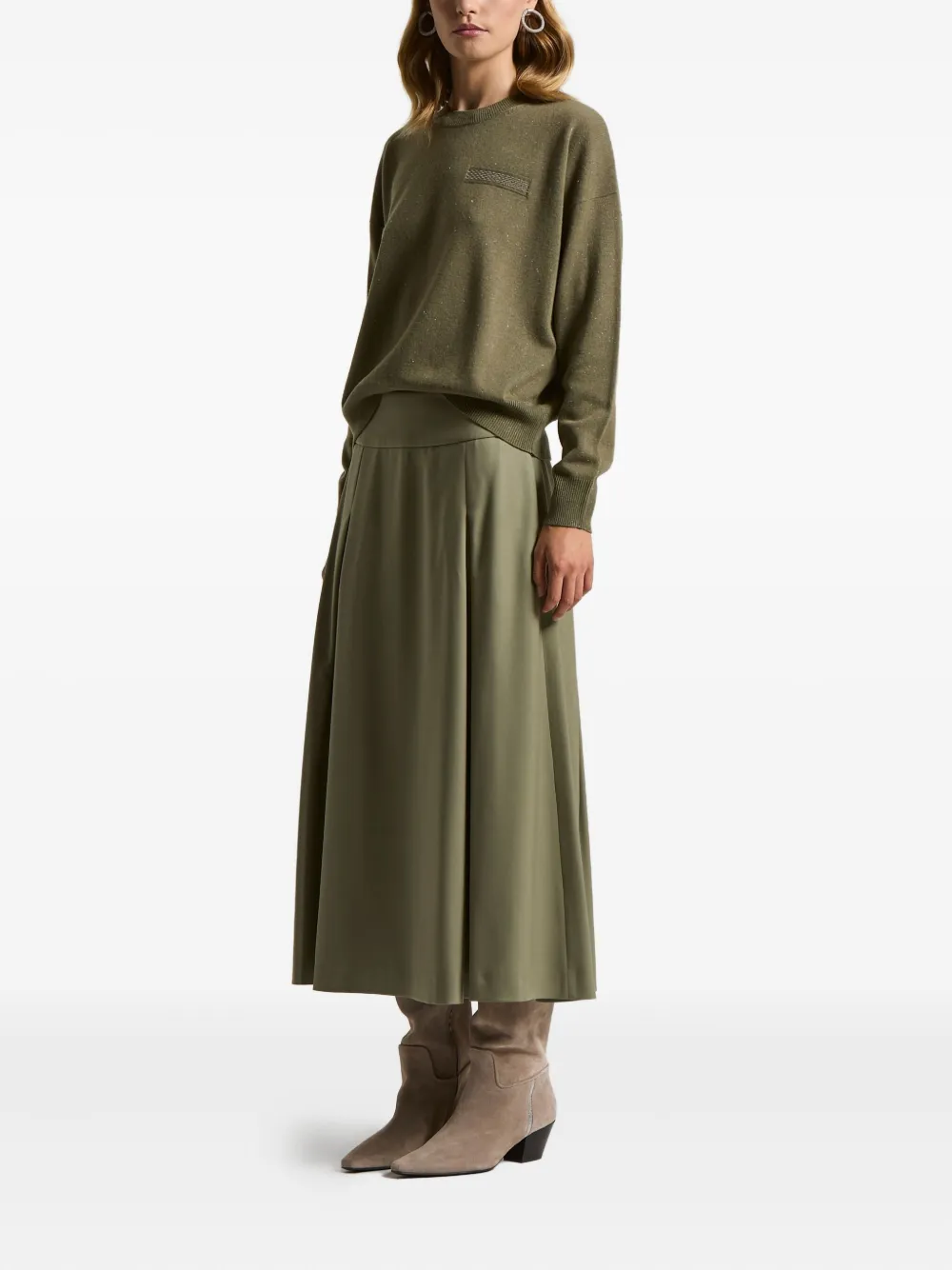 Peserico Embellished Sweater In Green