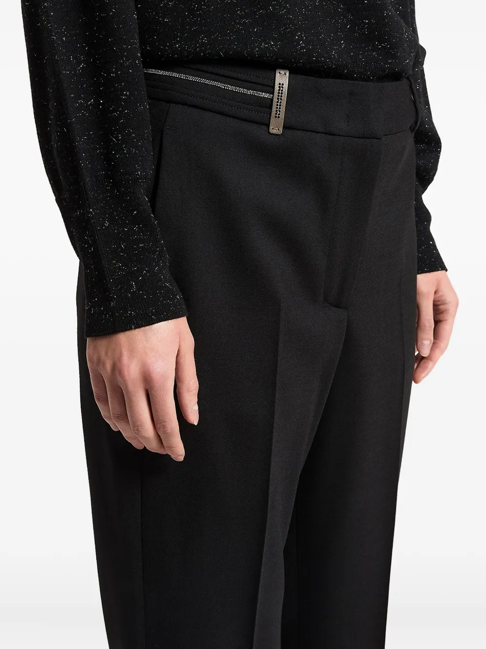 Peserico Pressed Crease Trousers In Black