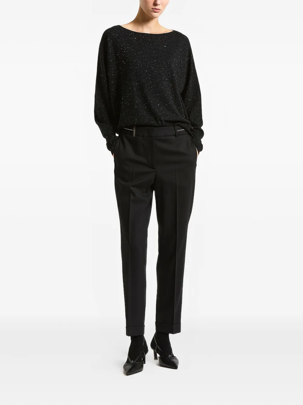 Peserico Broek met geperste plooi - Zwart