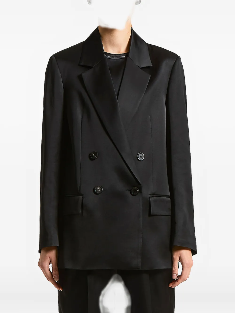 Peserico flap-pockets double-breasted blazer | Black | Image 1