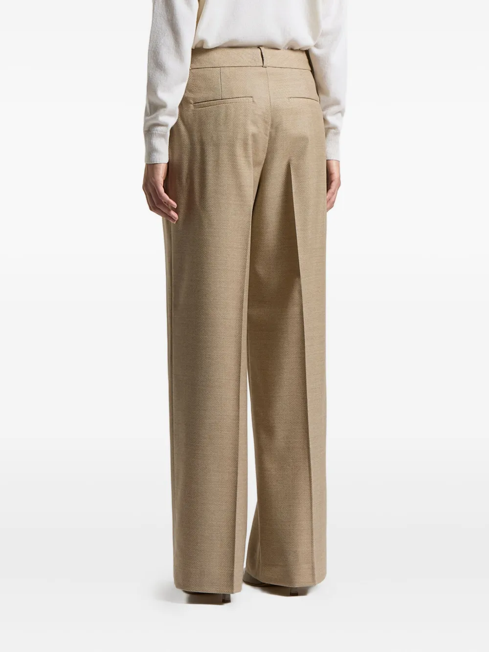 Peserico Herringbone Trousers In Brown