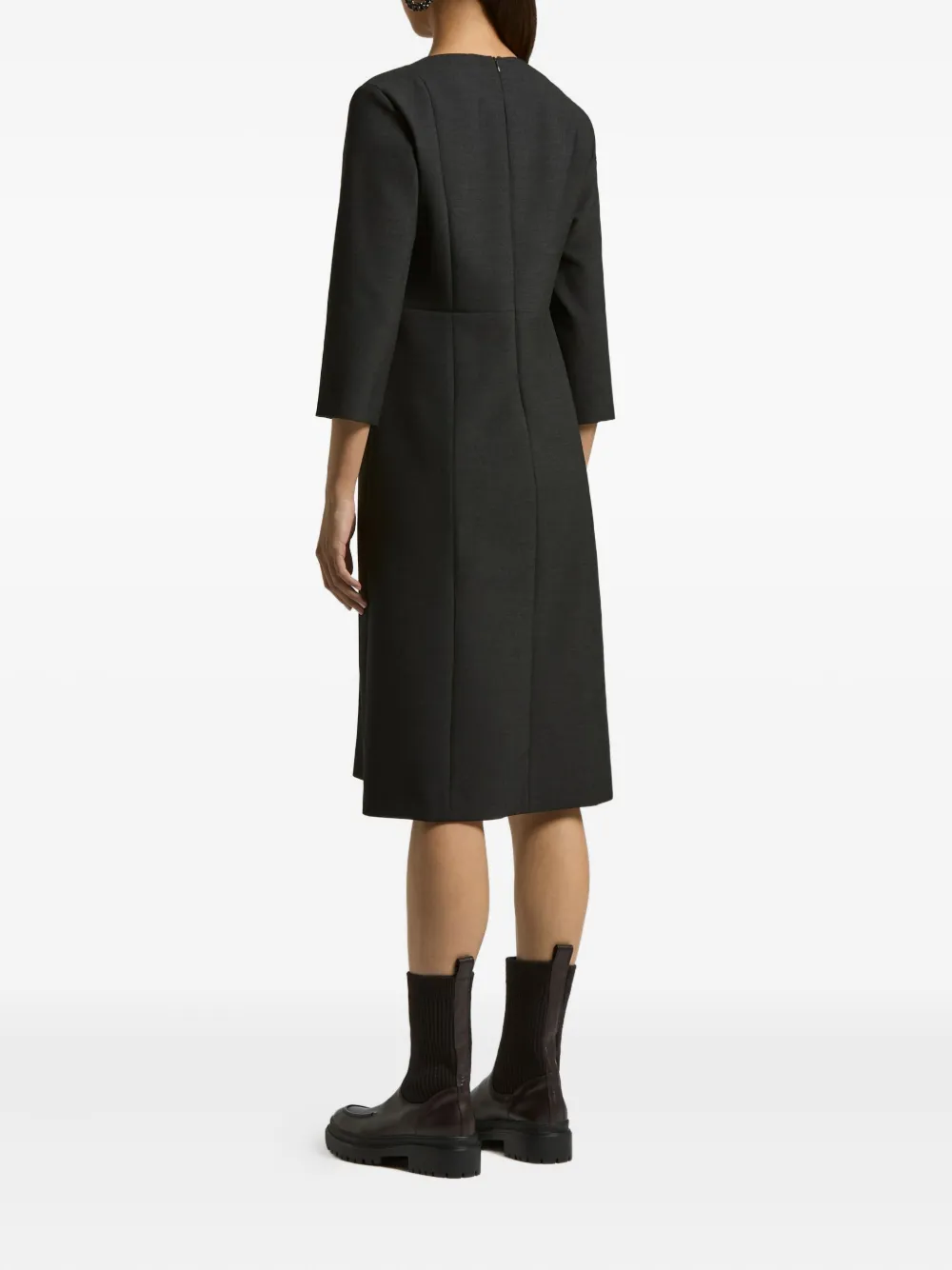 Peserico Mini-jurk met cropped mouwen en V-hals Grijs