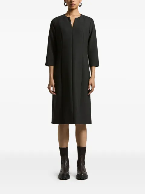Peserico V-neck three-quarter sleeve midi dress
