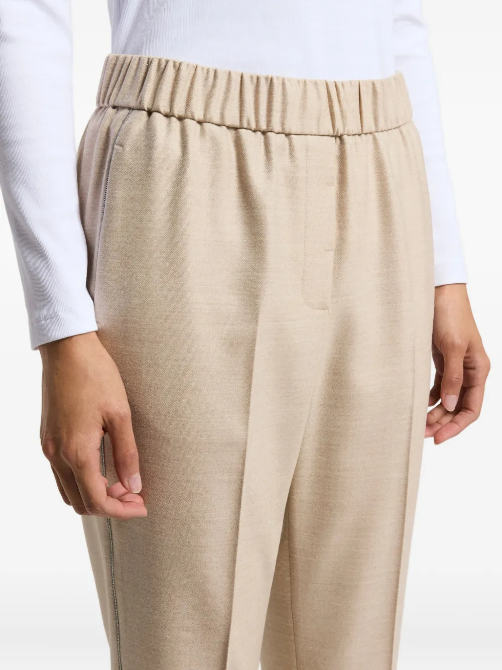 Peserico Elasticated-waist Trousers In Neutral