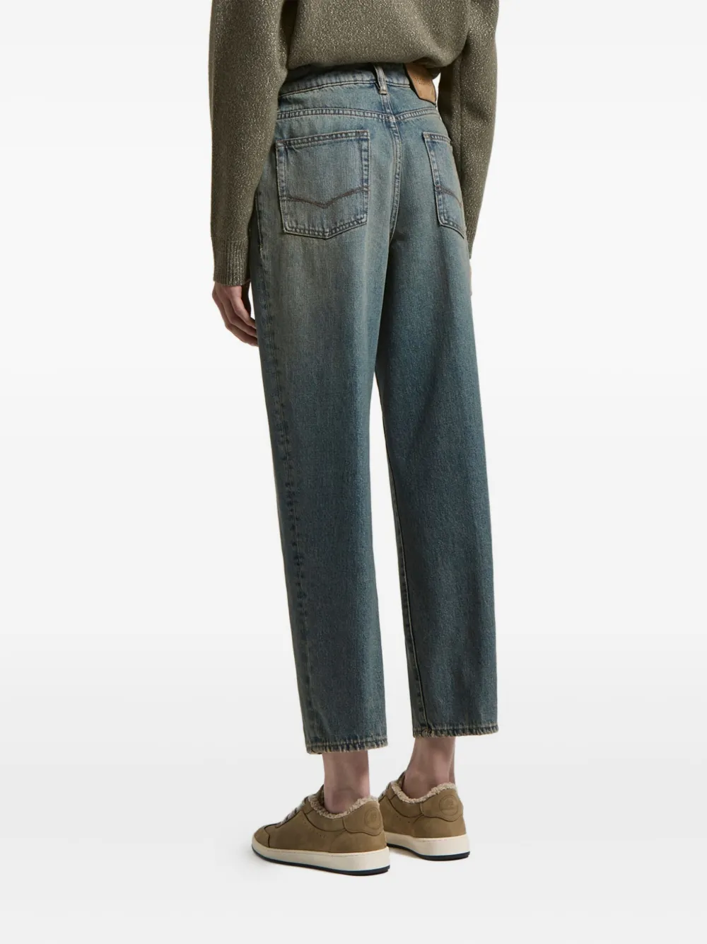 Peserico Jeans met logopatch Blauw