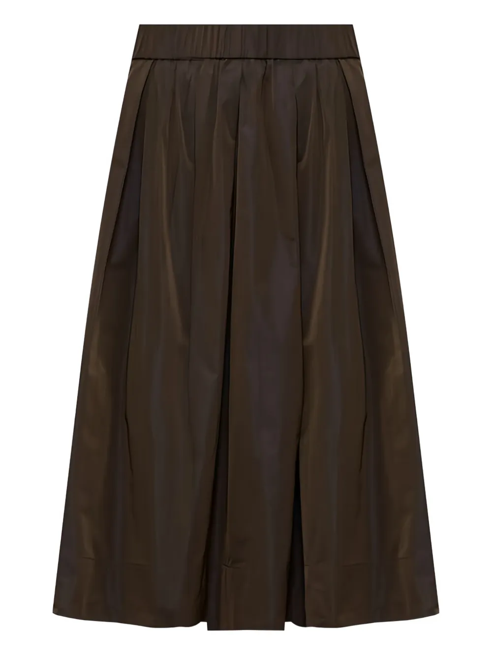Peserico Side-pockets Pleated Midi Skirt In Brown