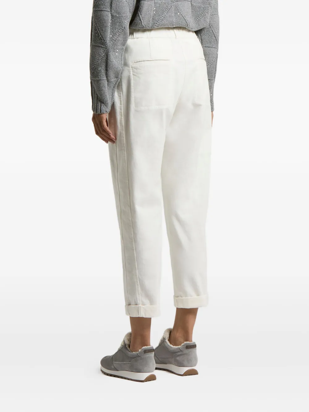 Peserico Cuffed-hem Trousers In White