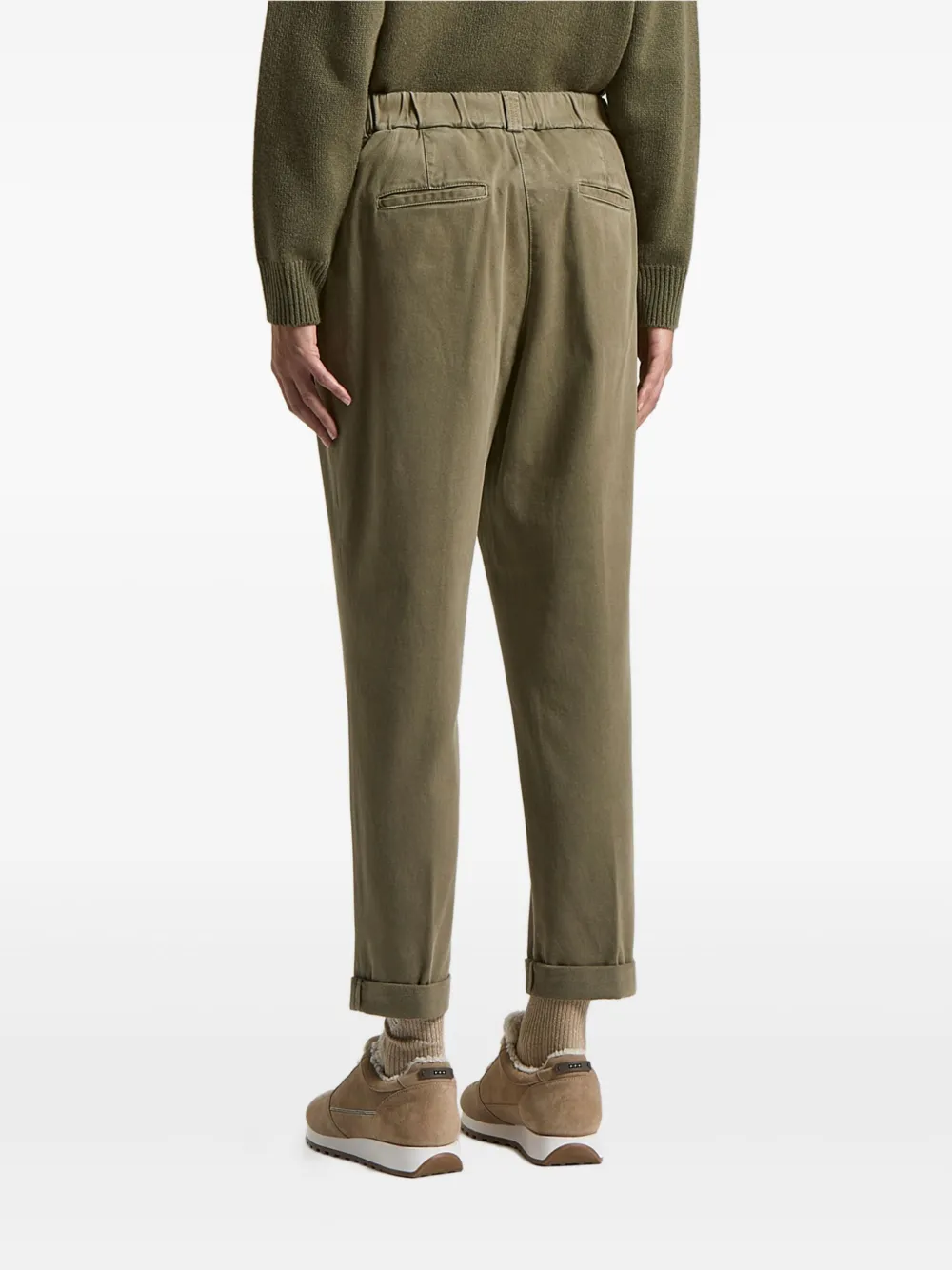 Peserico Broek met cuffs Groen