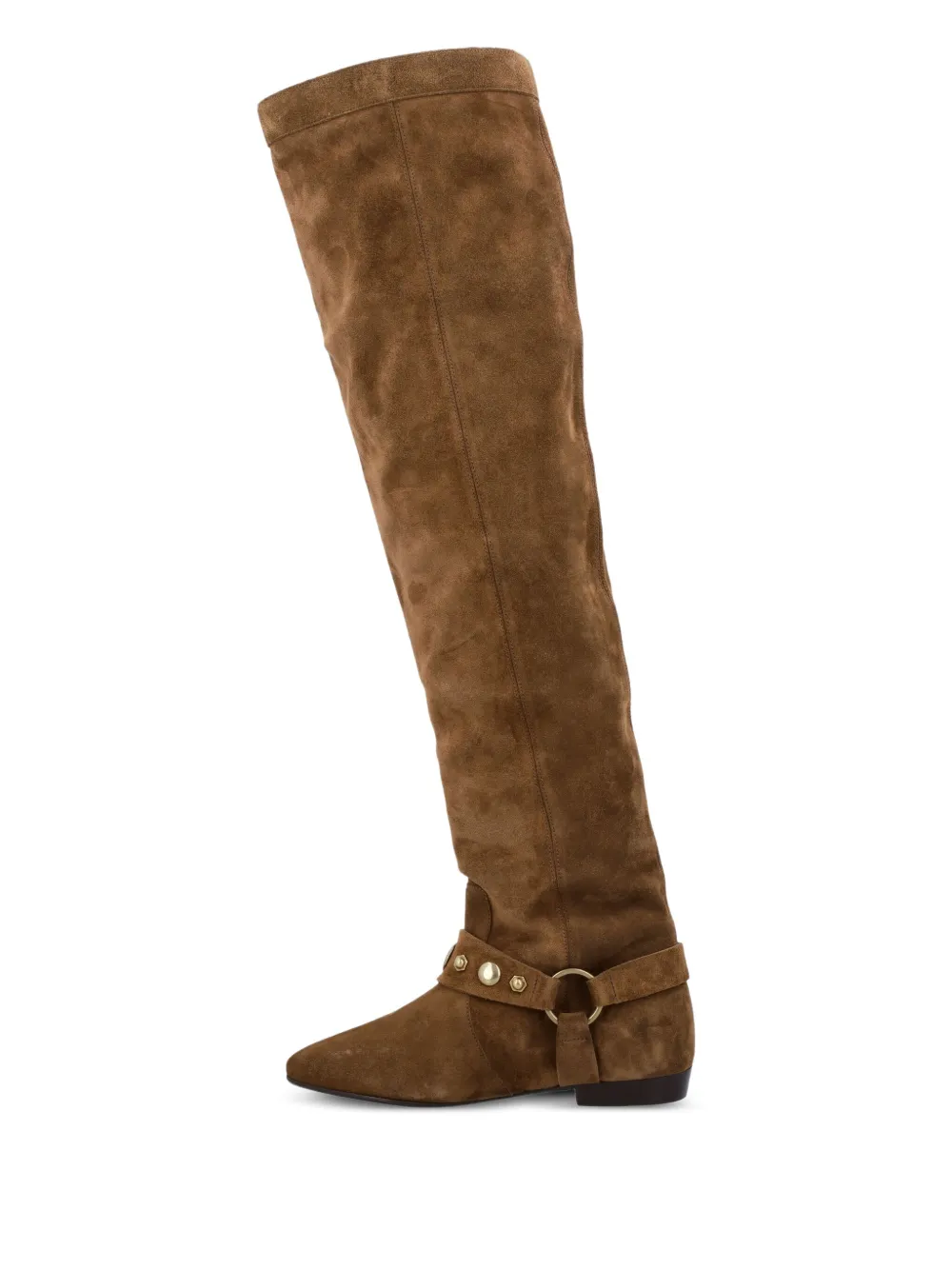ISABEL MARANT Selize suede buckle boots Brown