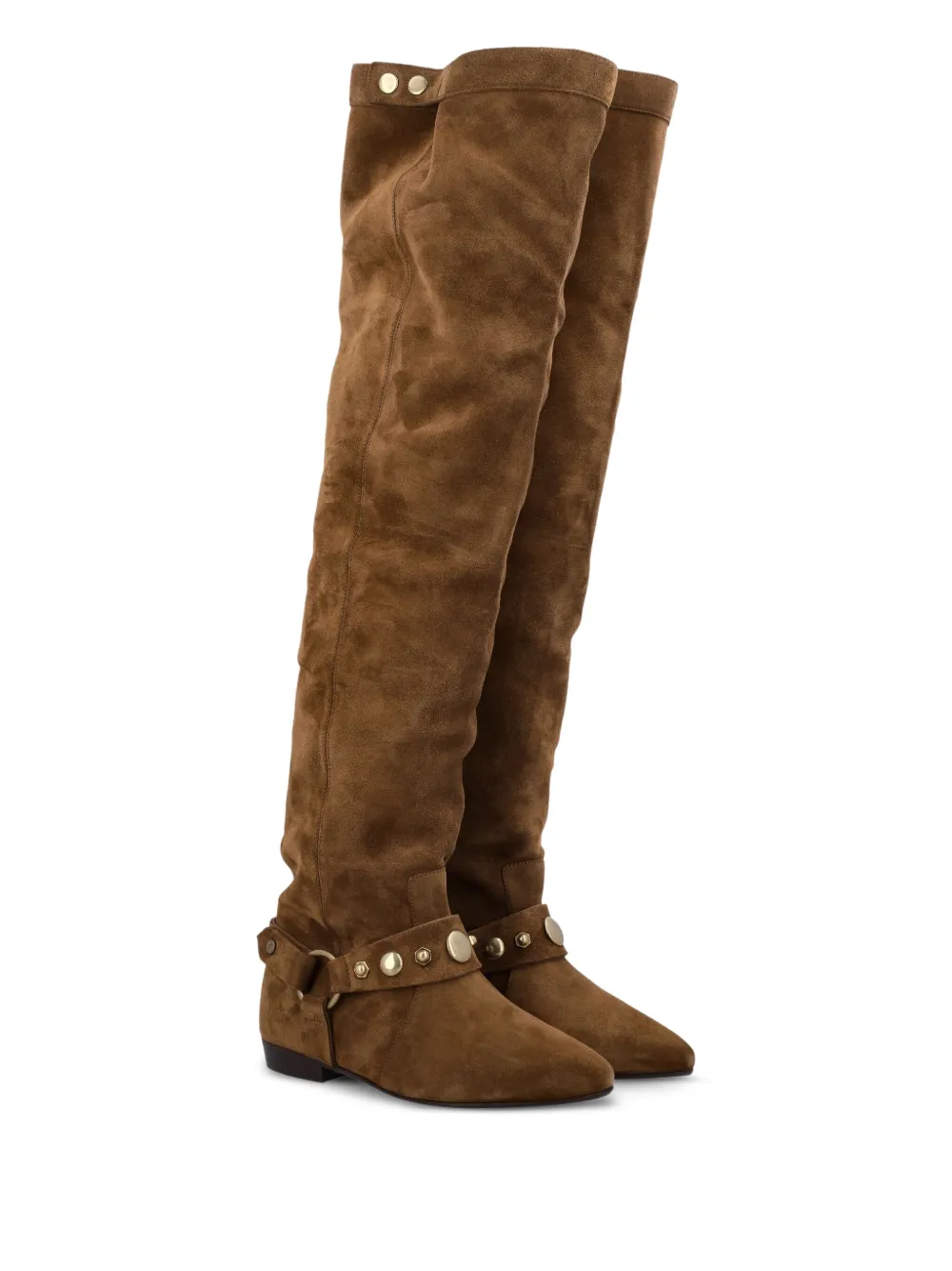 ISABEL MARANT Selize suede buckle boots Brown
