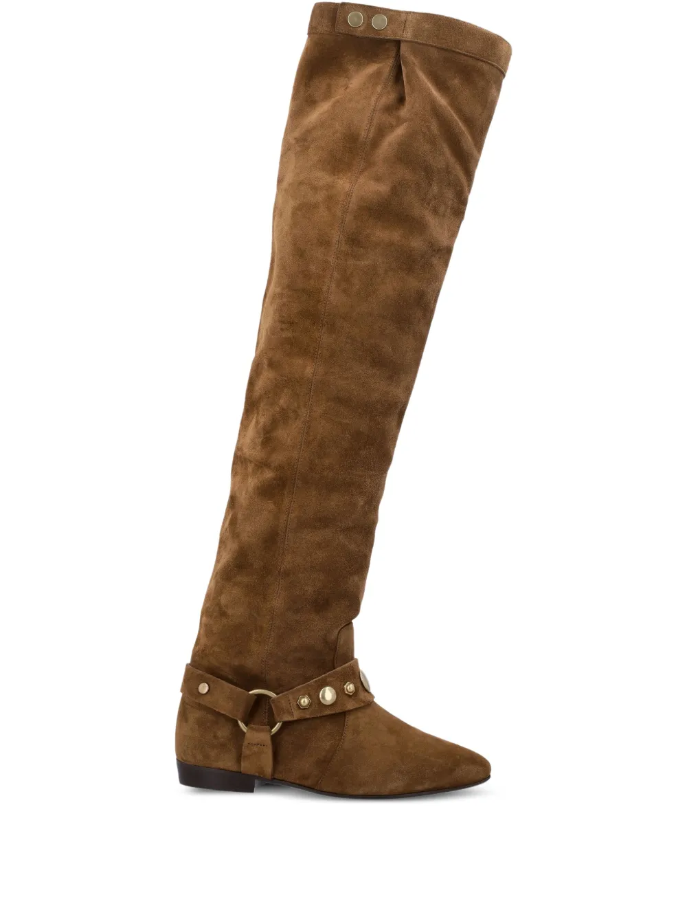 ISABEL MARANT Selize suede buckle boots Brown