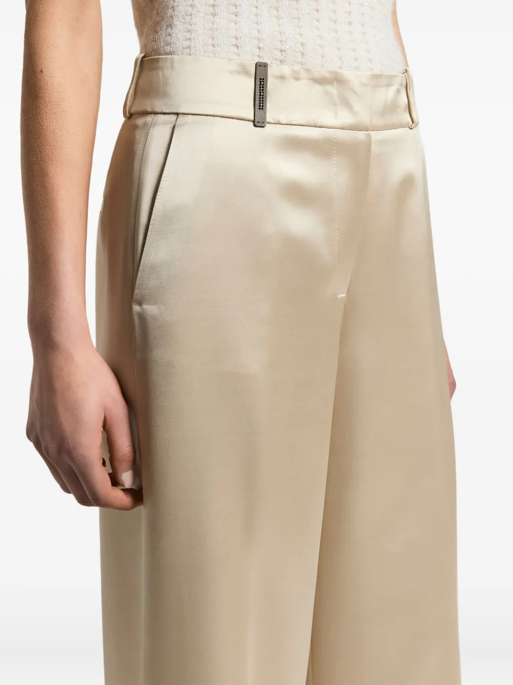 Peserico Satijnen broek Beige