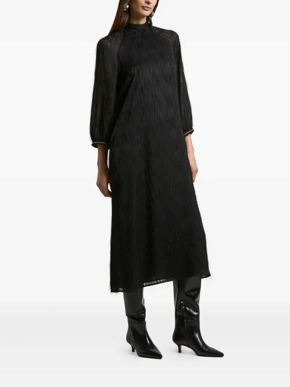 Peserico mock-neck midi dress - Zwart