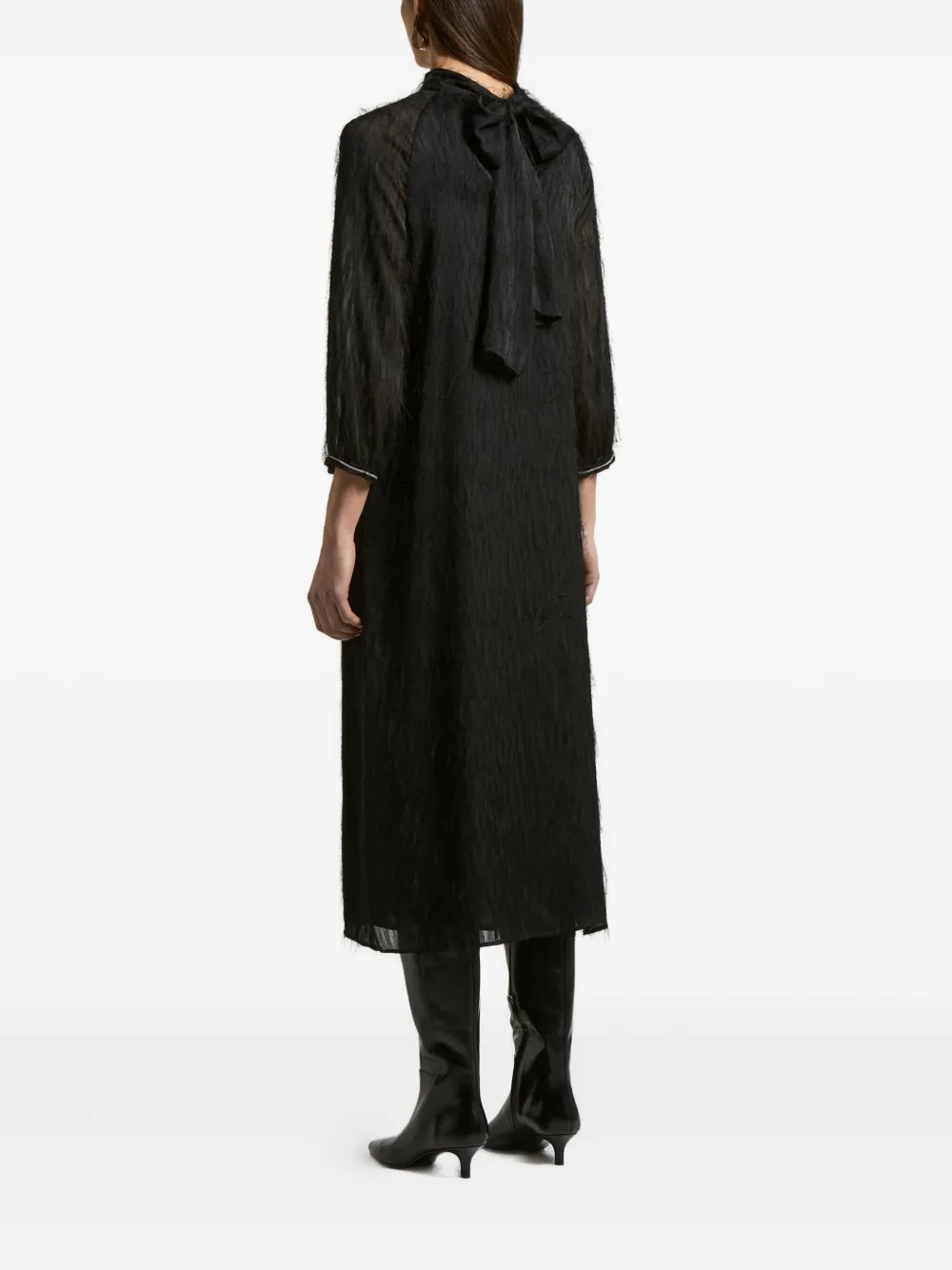 Peserico Mock-neck Midi Dress In Black