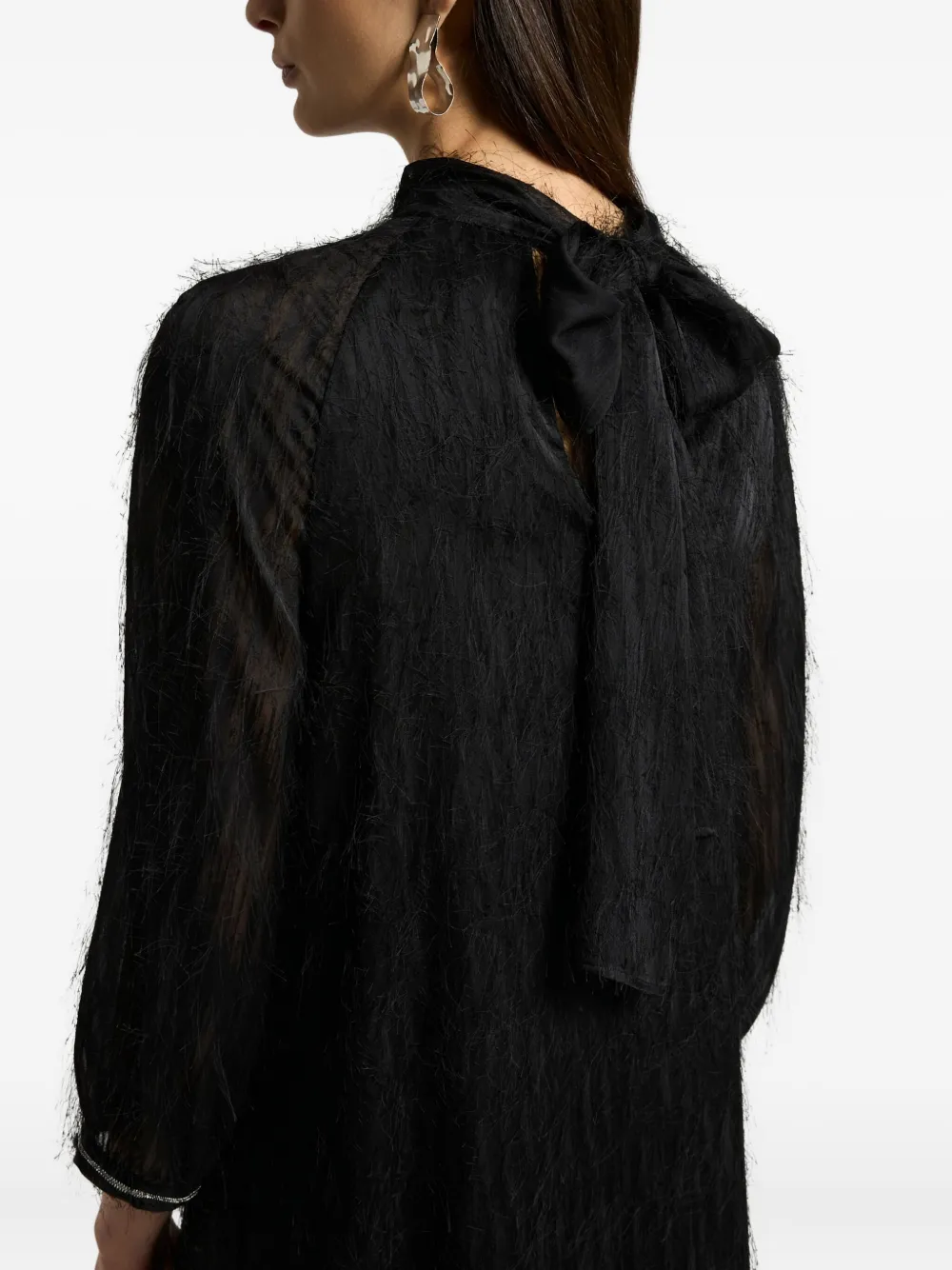 Peserico Mock-neck Midi Dress In Black