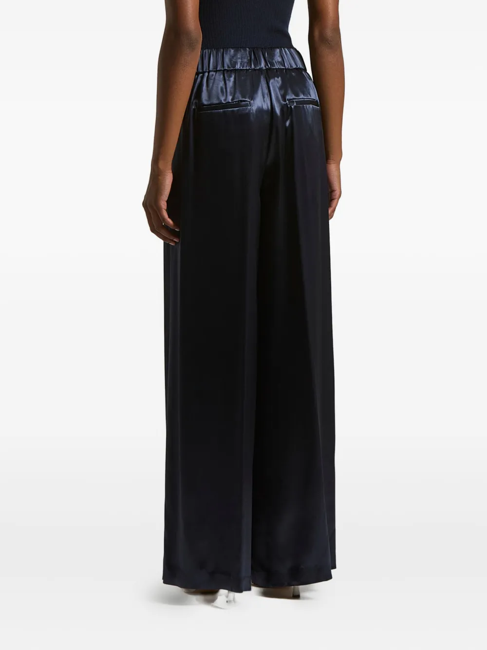 Peserico Elasticated-waistline Pallazo Pants In Blue