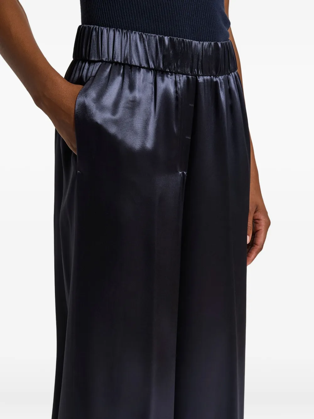 Peserico Elasticated-waistline Pallazo Pants In Blue