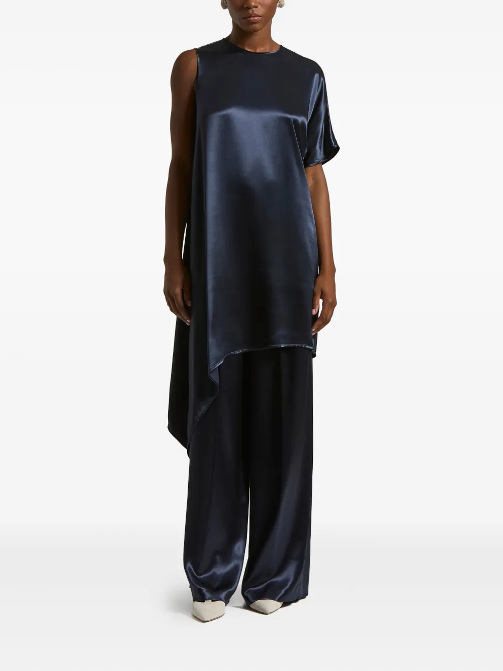 Peserico elasticated-waistline pallazo pants - Blauw