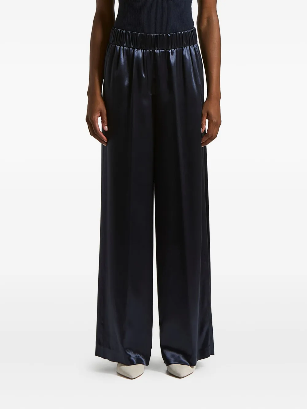 Peserico Elasticated-waistline Pallazo Pants In Blue