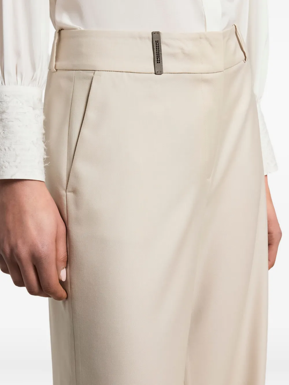 Peserico Wide-leg Trousers In Brown