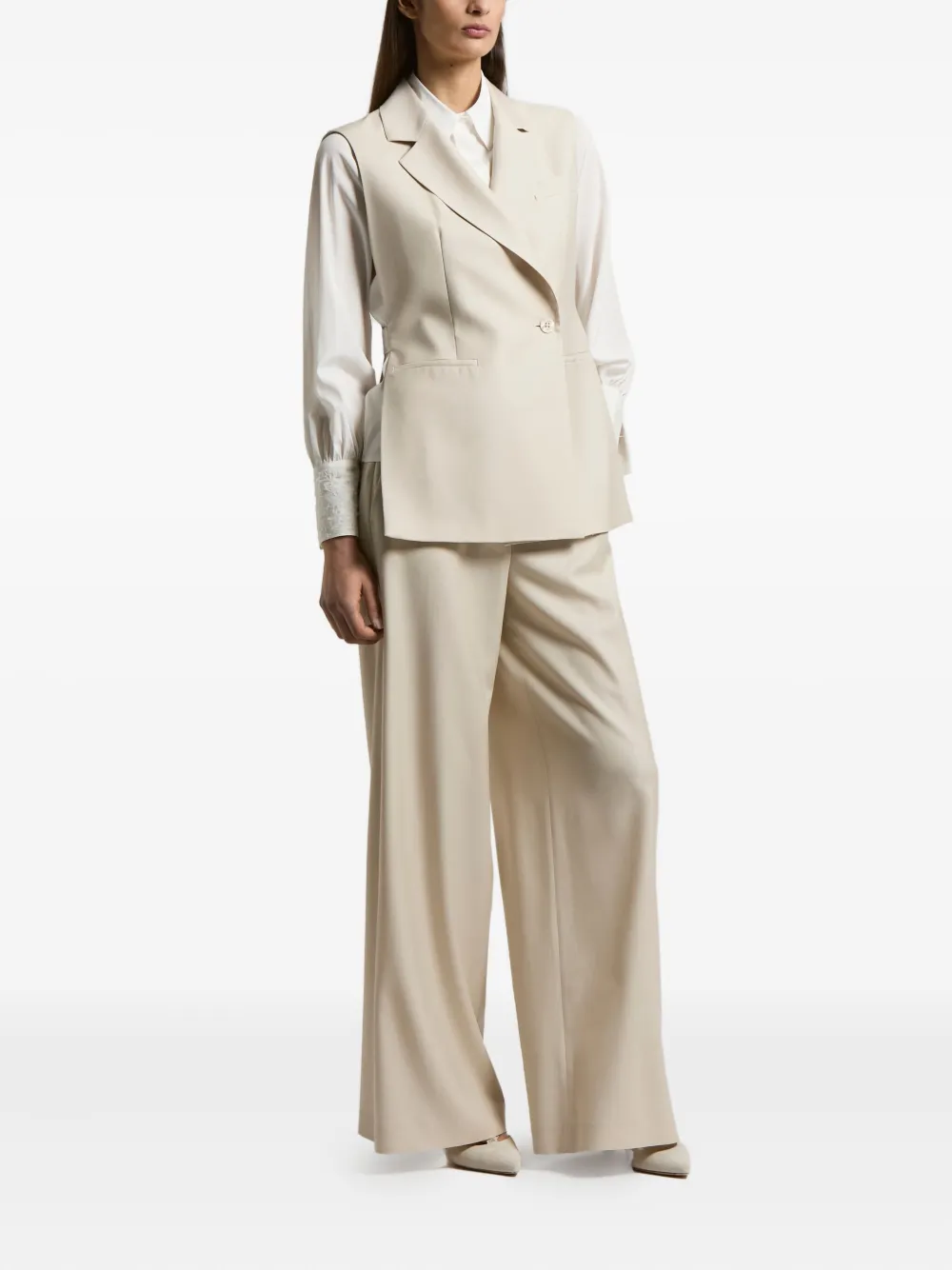 Peserico Wide-leg Trousers In Brown
