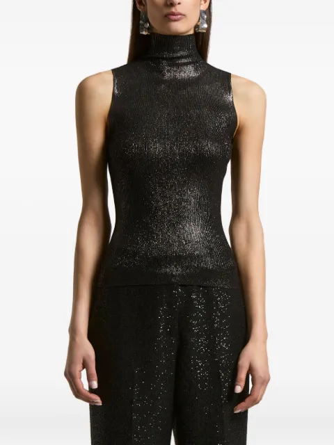 Peserico metallic-effect ribbed sleeveless vest