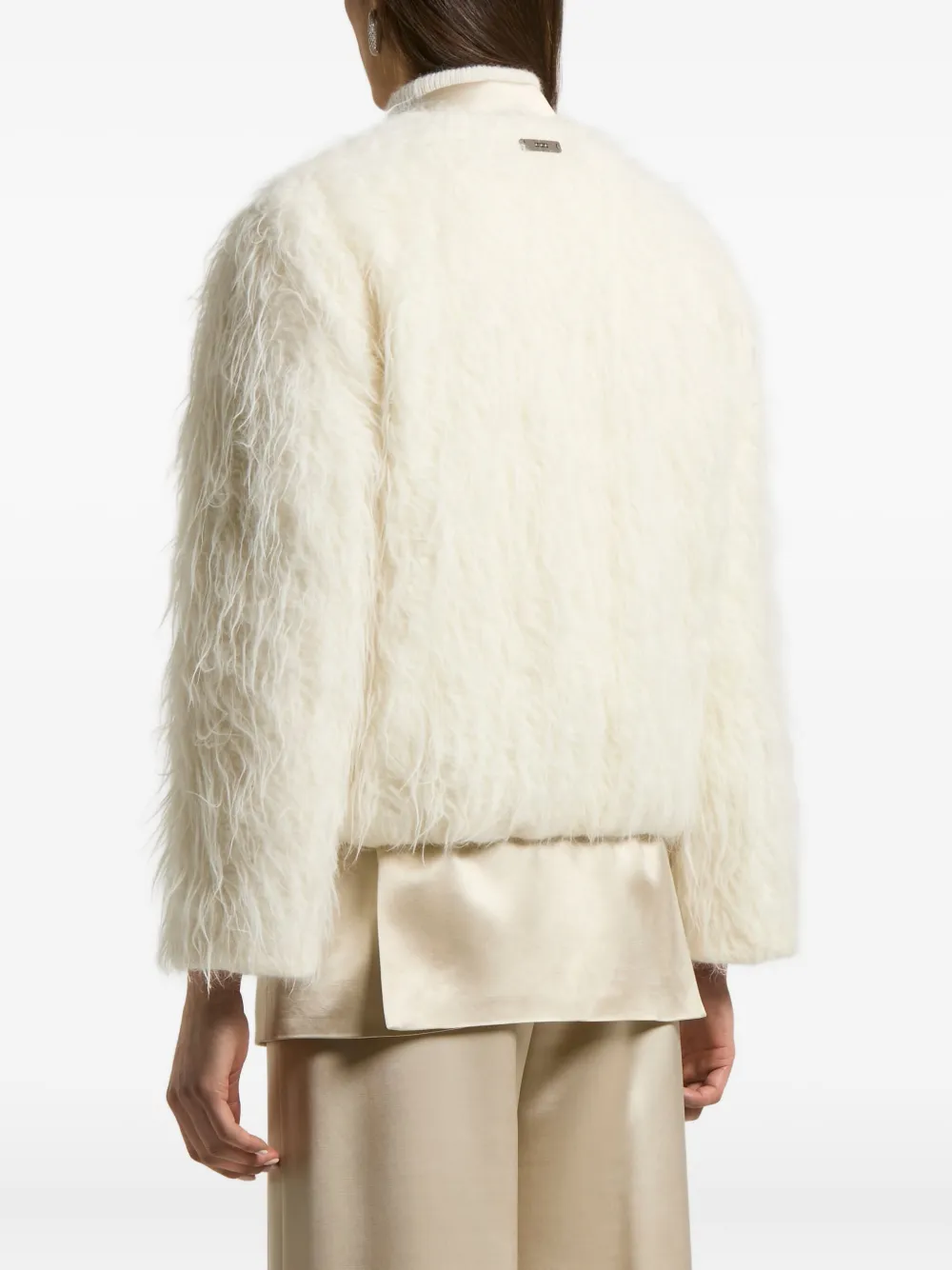 Peserico Faux-fur Jacket In Neutral