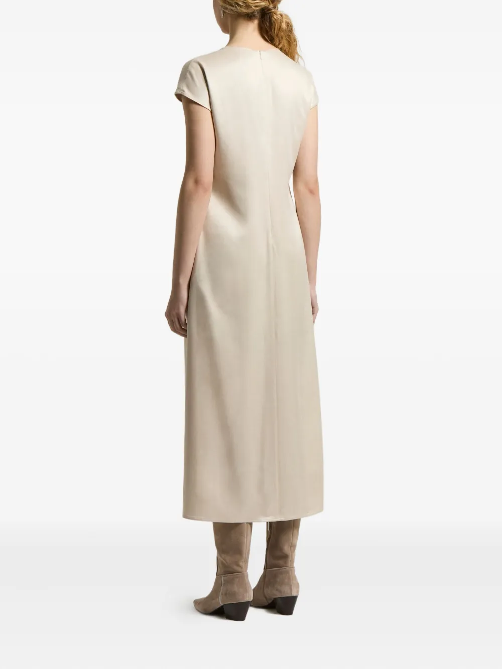 Peserico V-neck Midi Dress In Multi