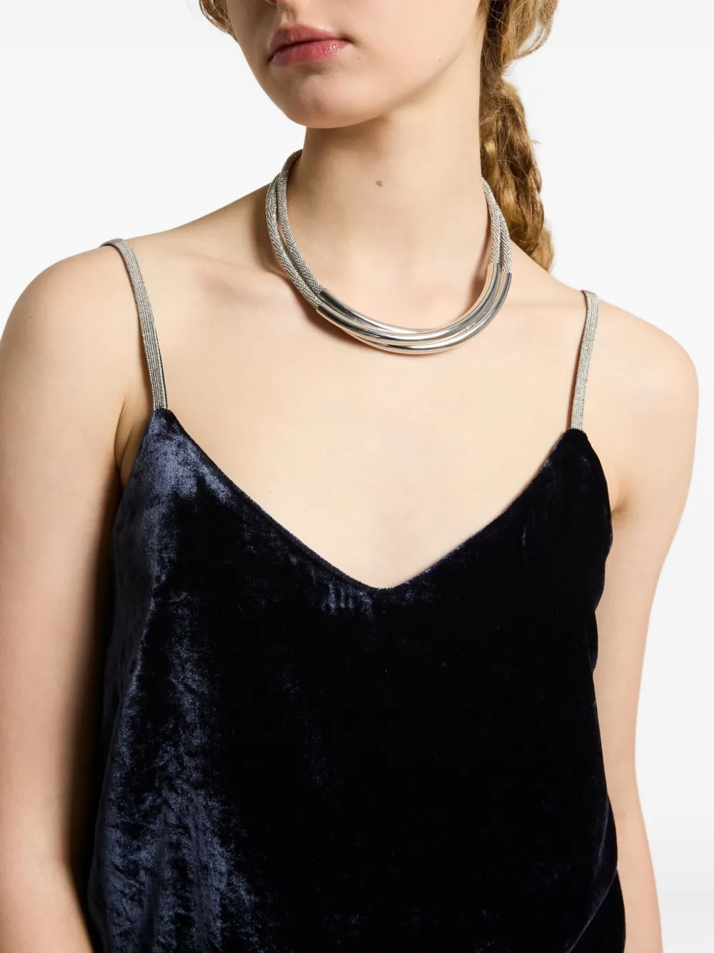 Peserico Fluwelen top Blauw