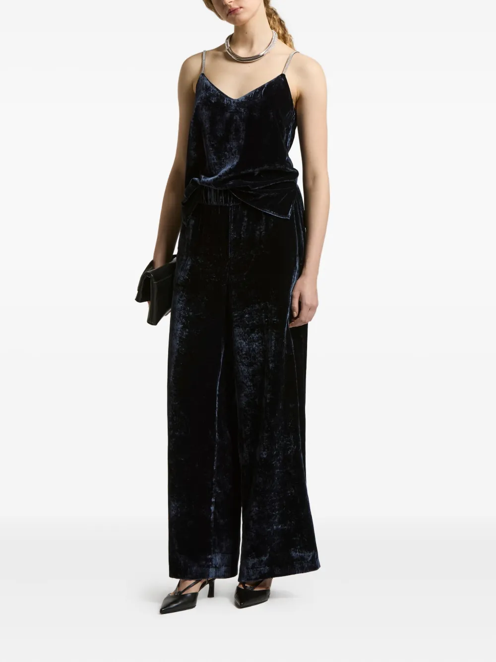 Peserico Fluwelen top Blauw