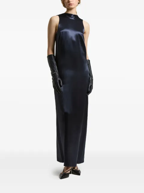 Peserico mock-neck satin-effect dress