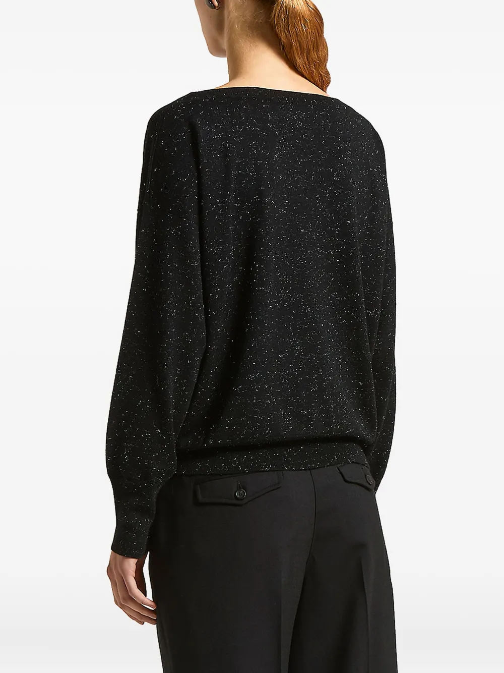 Peserico Gebreide top met boothals Zwart