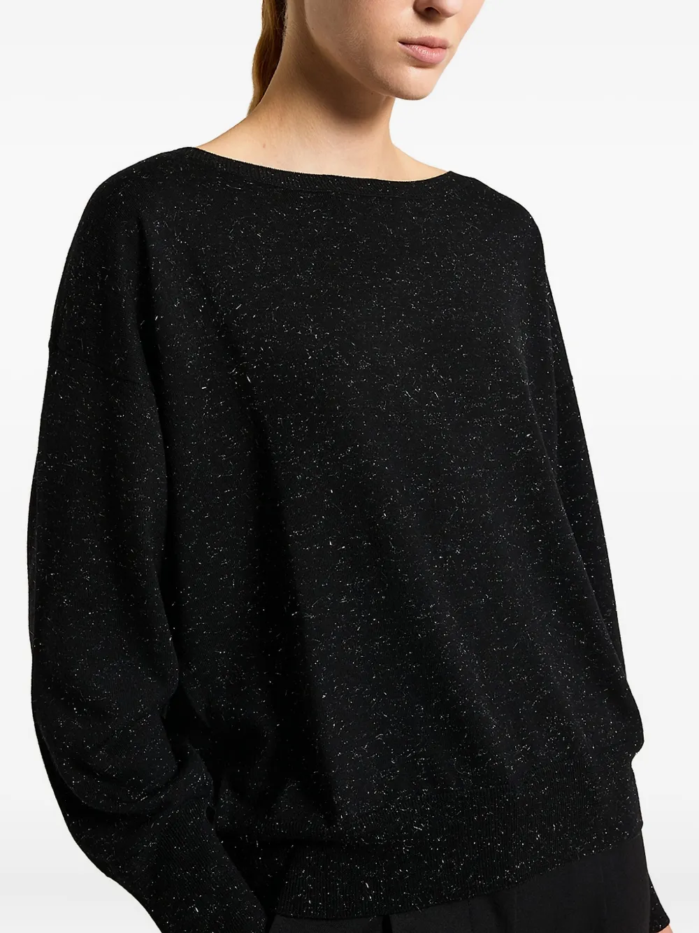 Peserico Gebreide top met boothals Zwart