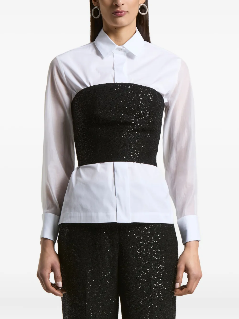 Peserico sequin-embellished strapless top | White | Image 1