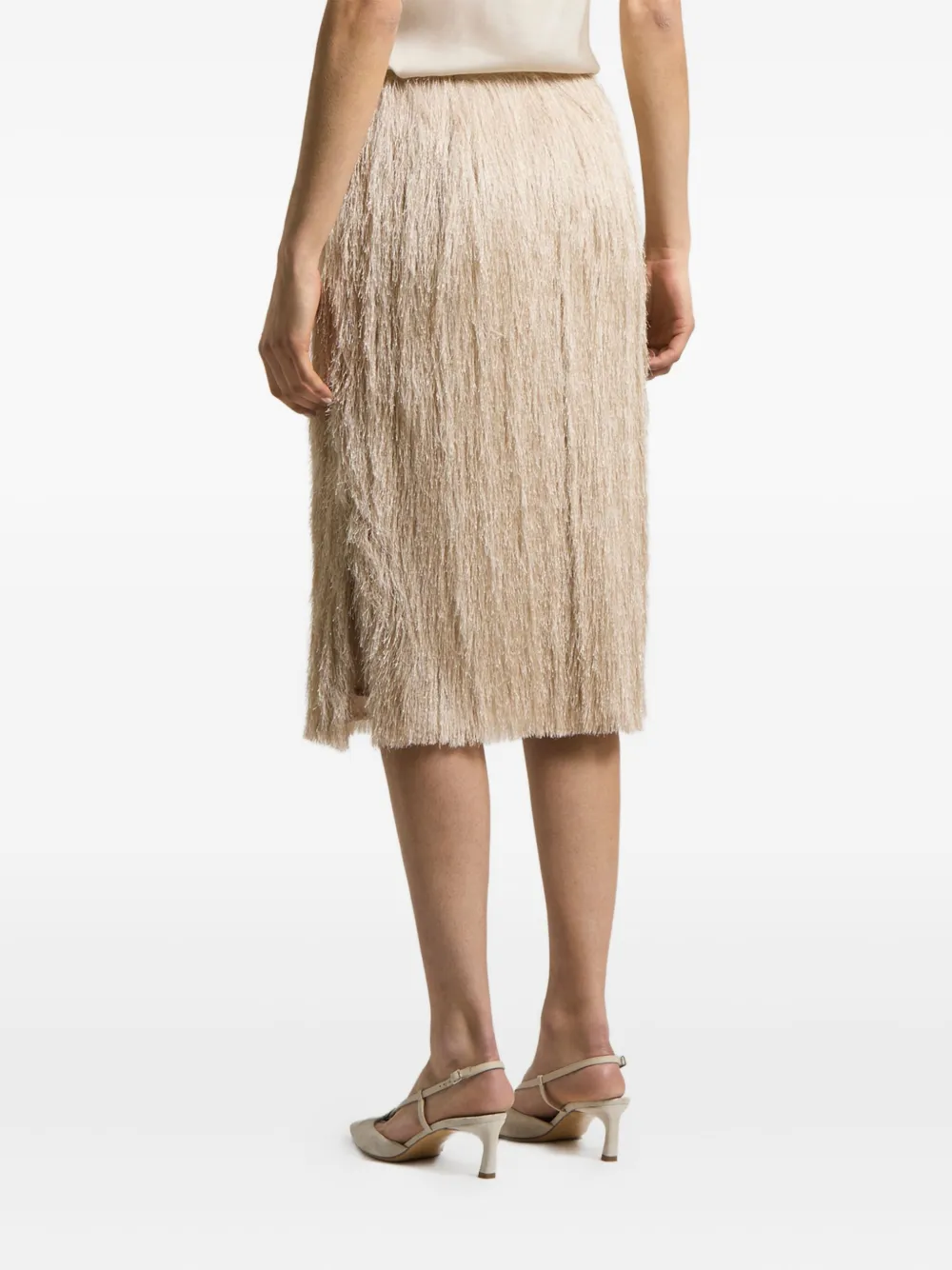 Peserico Midi-rok met franje Beige