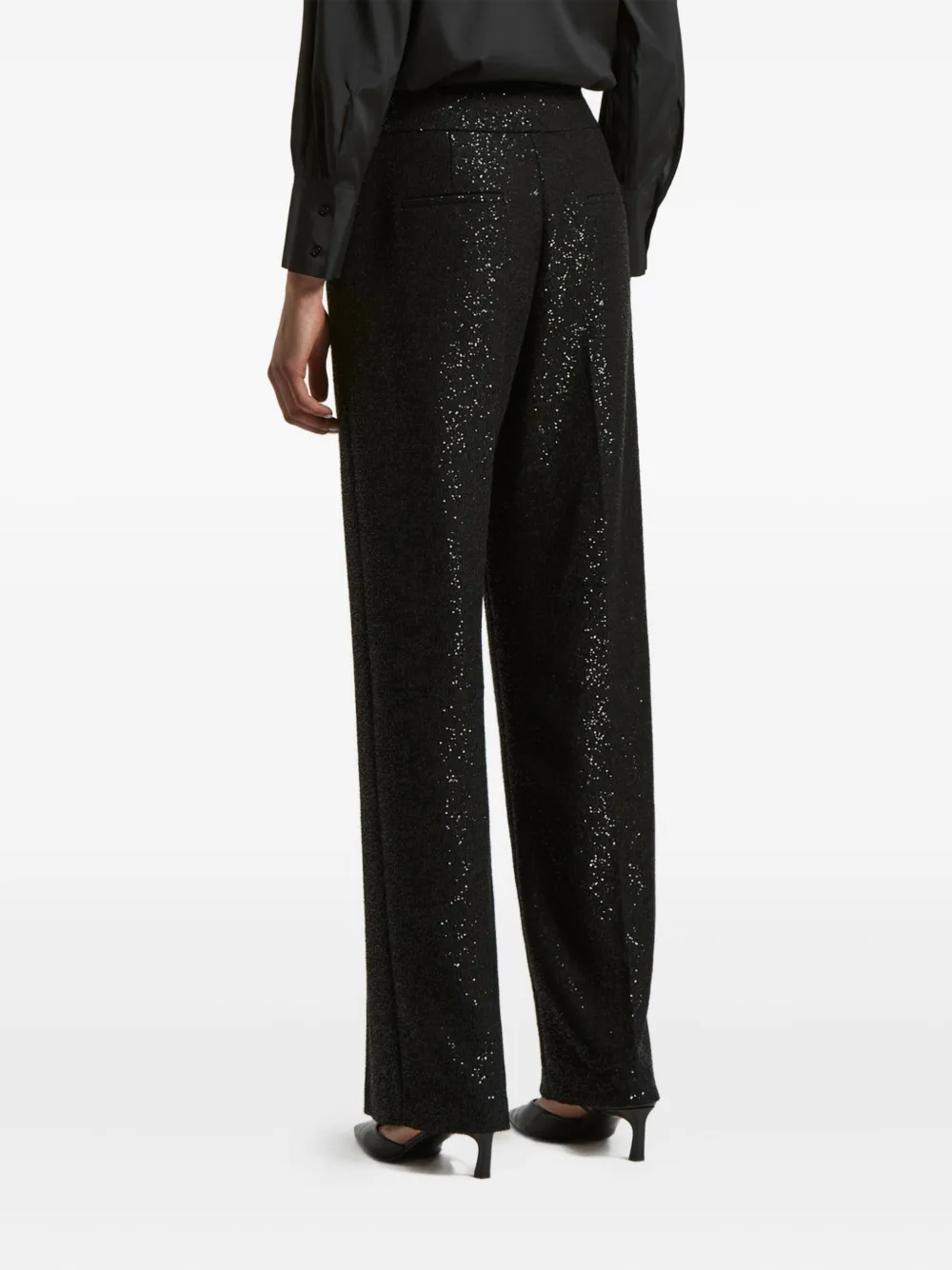 Peserico Sequin-embellished Trousers In Black