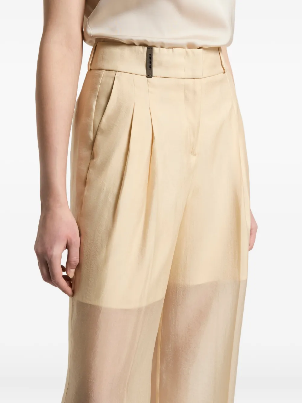 Peserico Pleated-front Sheer Trousers In Neutral