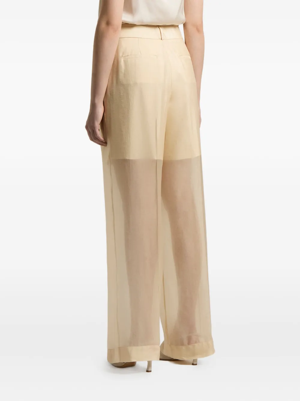 Peserico Pleated-front Sheer Trousers In Neutral