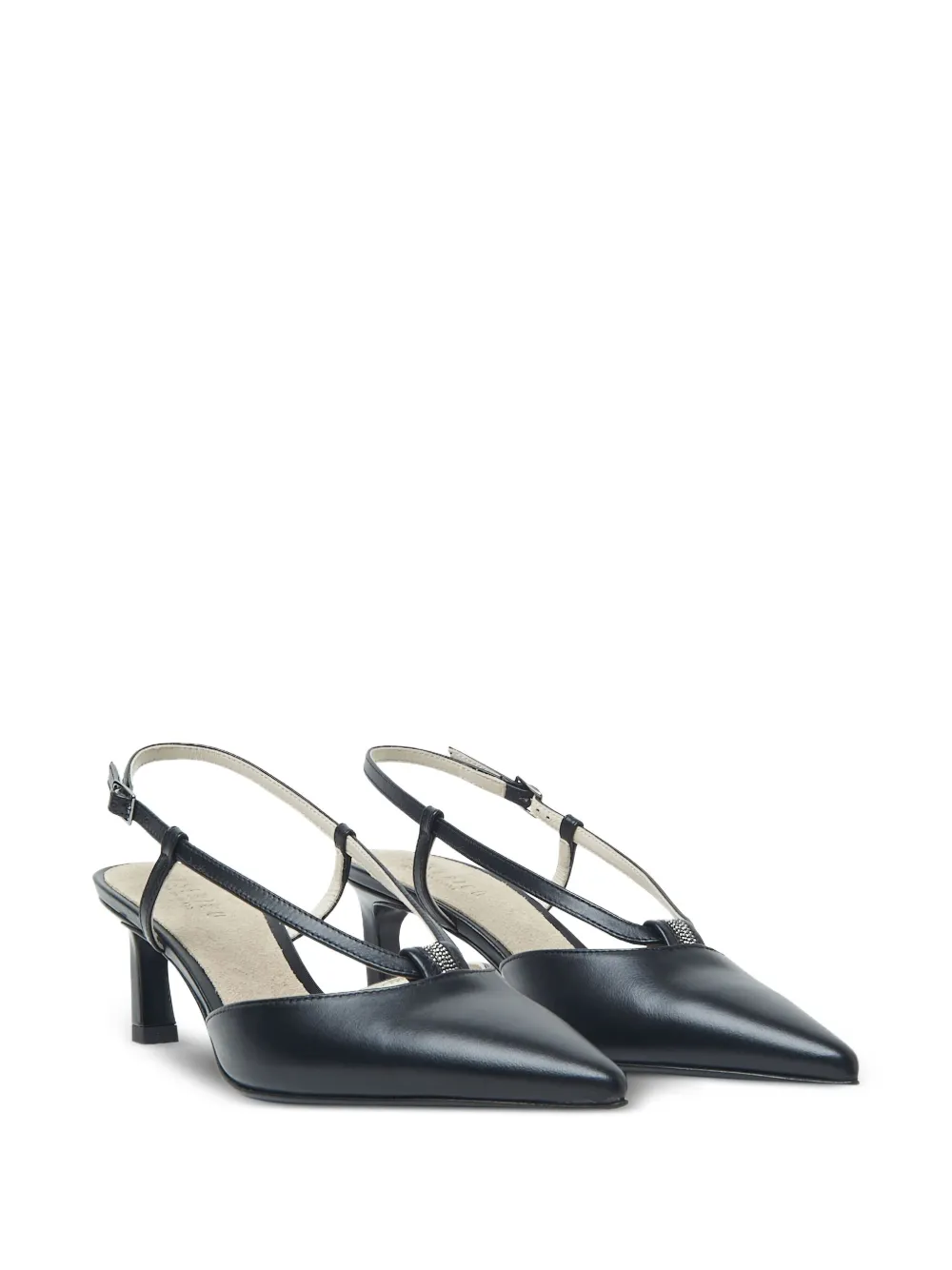 Peserico Slingback pumps met puntige neus Zwart