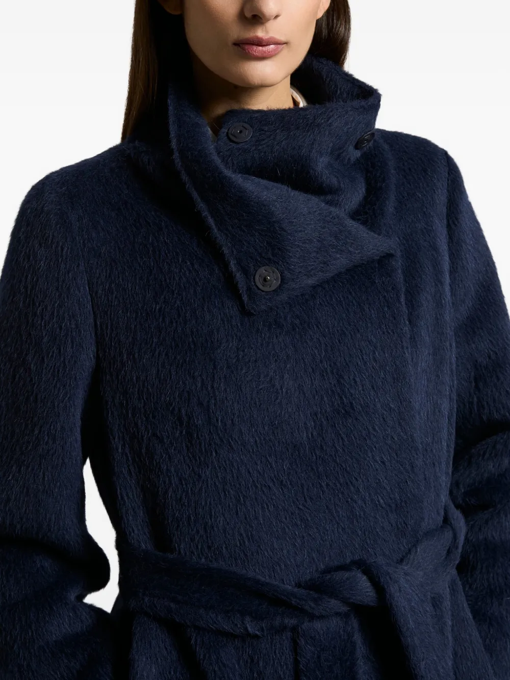 Peserico Double-breasted Coat In Blue