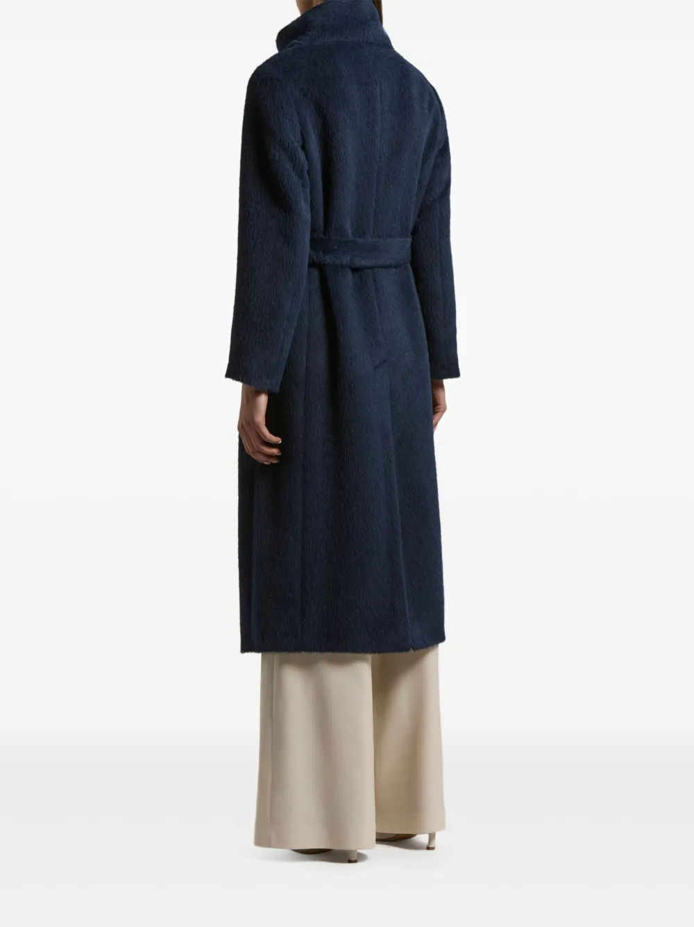 Peserico Double-breasted Coat In Blue