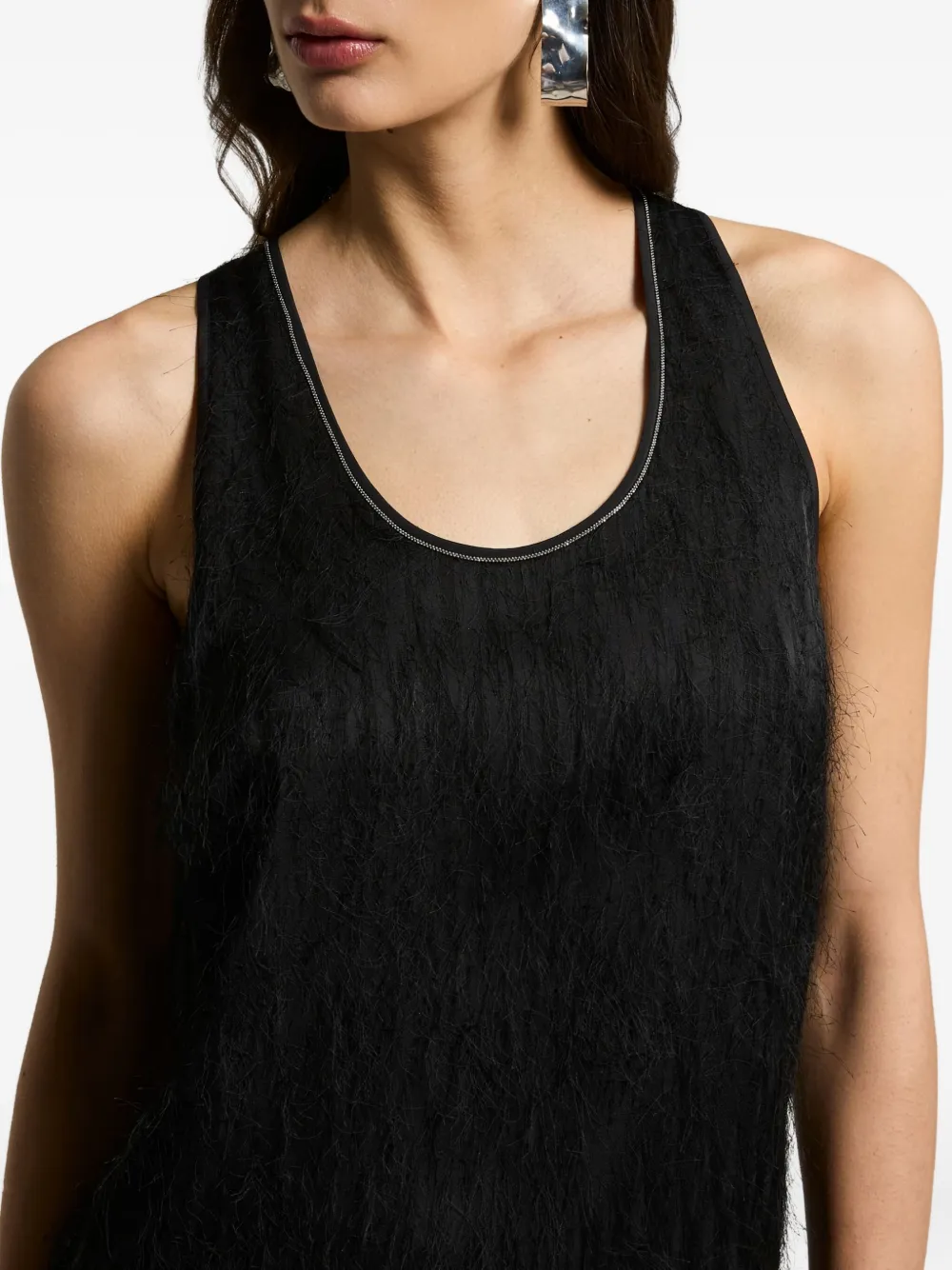 Peserico Top met racerrug Zwart