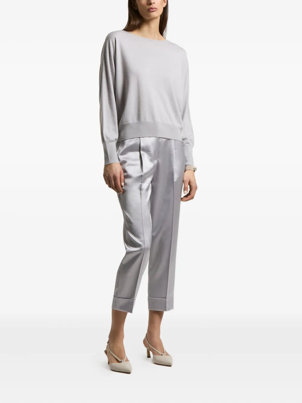 Peserico Crew-neck Sweater In Gray