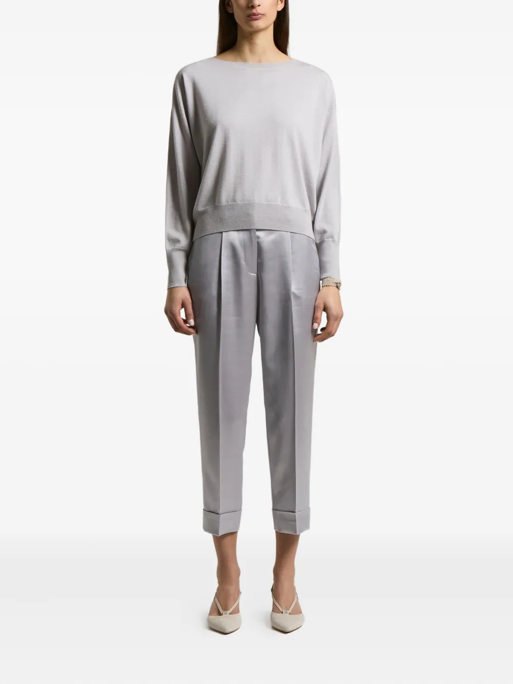 Peserico Crew-neck Sweater In Gray