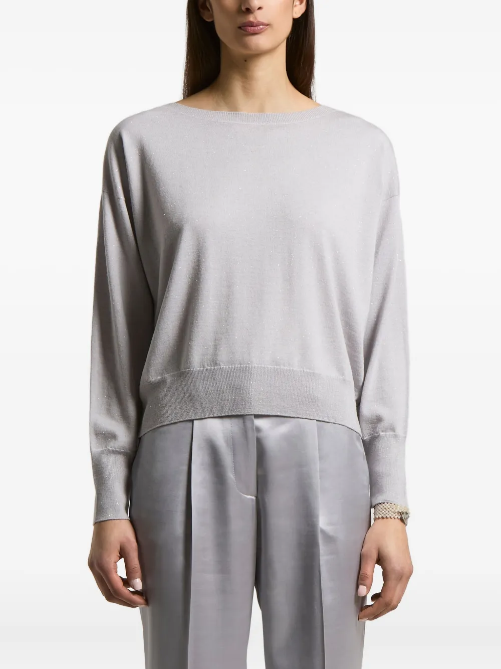 Peserico Crew-neck Sweater In Gray