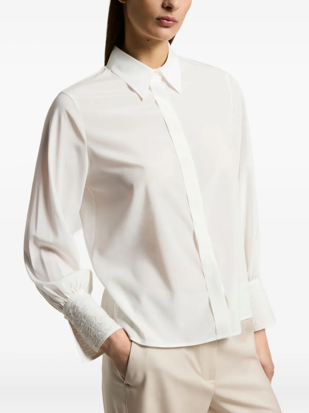 Peserico Lace-cuff Shirt In White