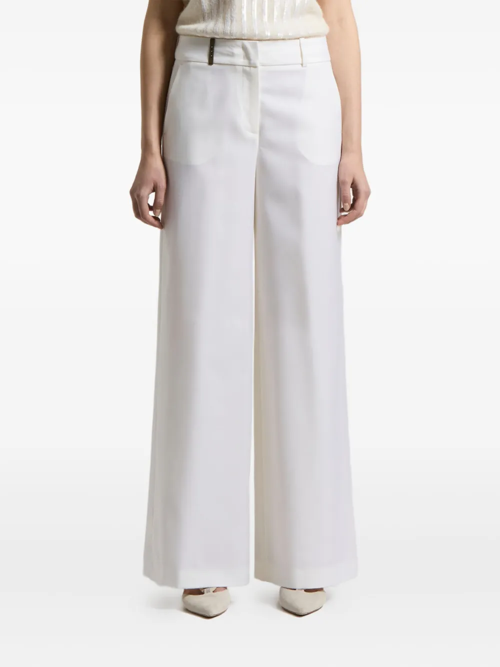Peserico Wide-leg Trousers In White