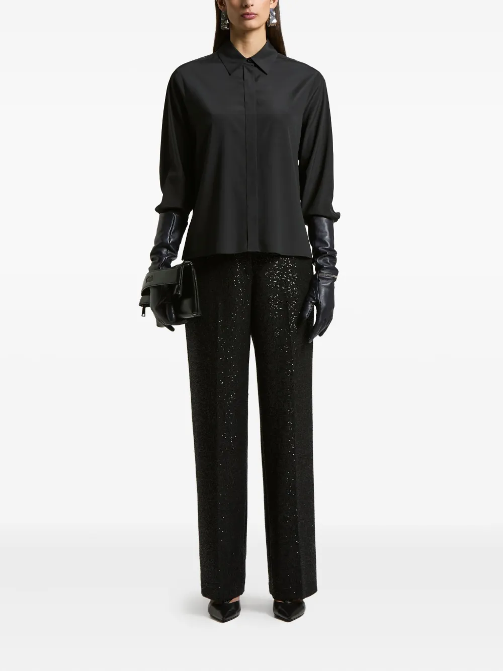Peserico long-sleeve shirt - Zwart