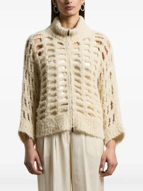 Peserico geometric cut-out cardigan